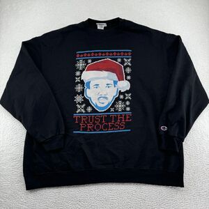 Champion x Barstool 76ers Joel Embiid Trust The Process XMAS Sweatshirt Men 3XL